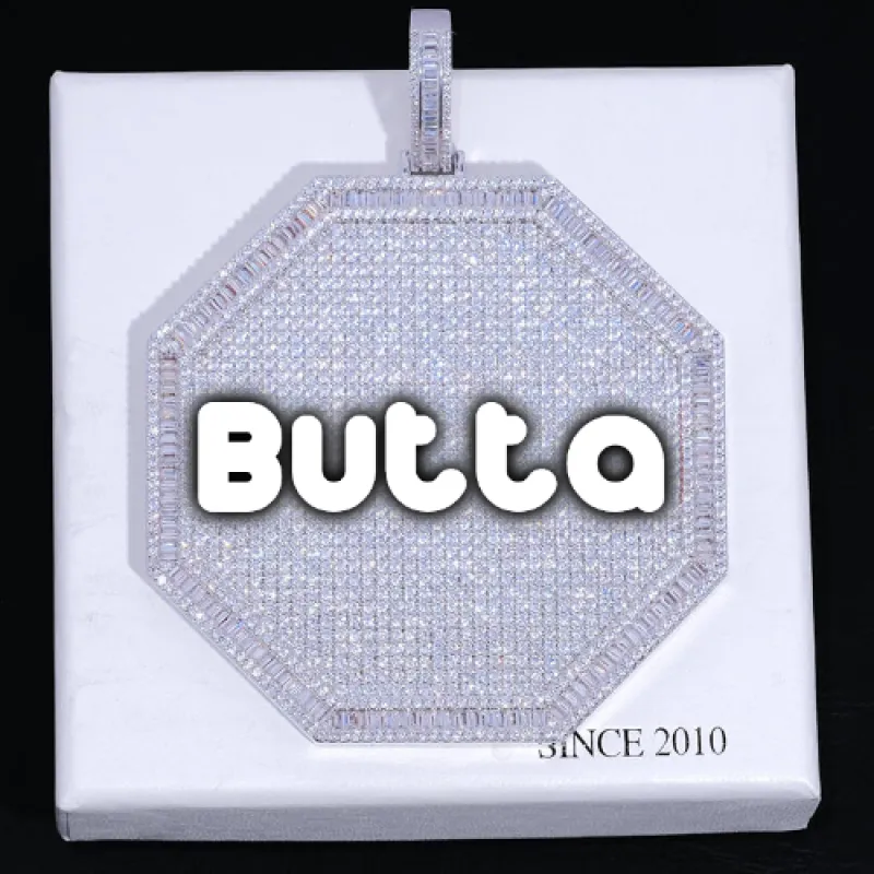 CUSTOM LETTER NECKLACE 3D BIG OCTAGON made by The GUU Shop