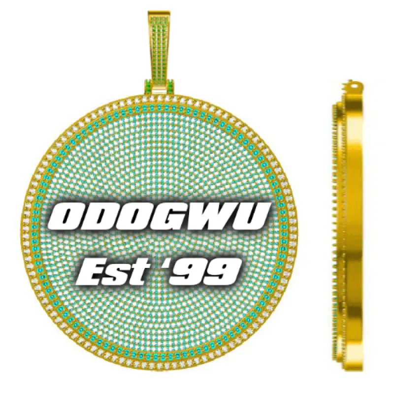 CUSTOM LETTER NECKLACE 3D BIG DISC sold by The GUU Shop