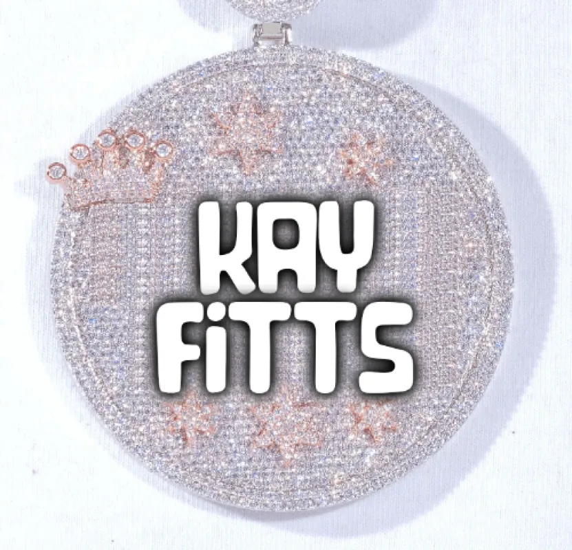 CUSTOM LETTER NECKLACE 3D BIG CROWN DISC sold by The GUU Shop