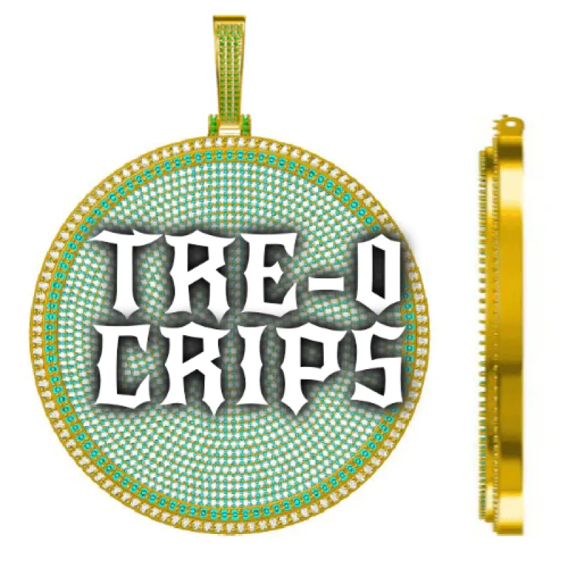 CUSTOM LETTER NECKLACE 3D BIG DISC sold by The GUU Shop