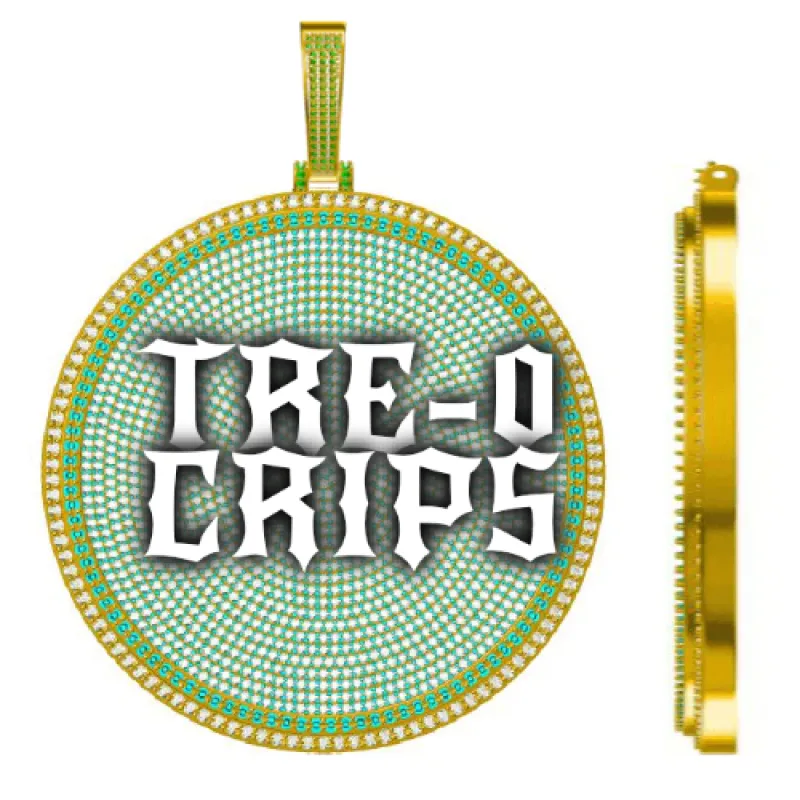 CUSTOM LETTER NECKLACE 3D BIG DISC sold by The GUU Shop