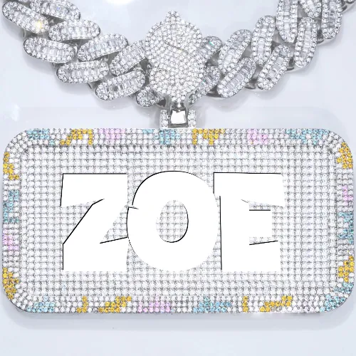 CUSTOM LETTER NECKLACE 3D COLORFUL SQUARE sold by The GUU Shop