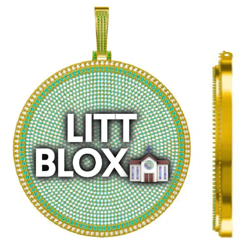 CUSTOM LETTER NECKLACE 3D BIG DISC sold by The GUU Shop