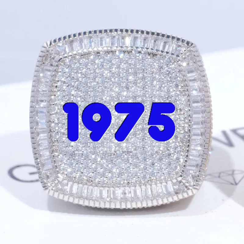 CUSTOM LETTER 3D ICED RING sold by The GUU Shop