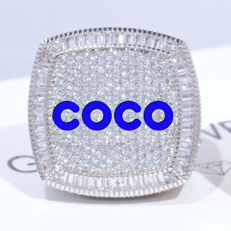 CUSTOM LETTER 3D ICED RING sold by The GUU Shop