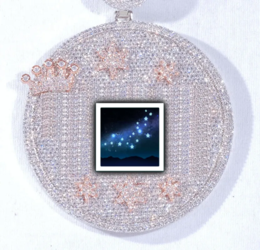 CUSTOM LETTER NECKLACE 3D BIG CROWN DISC sold by The GUU Shop