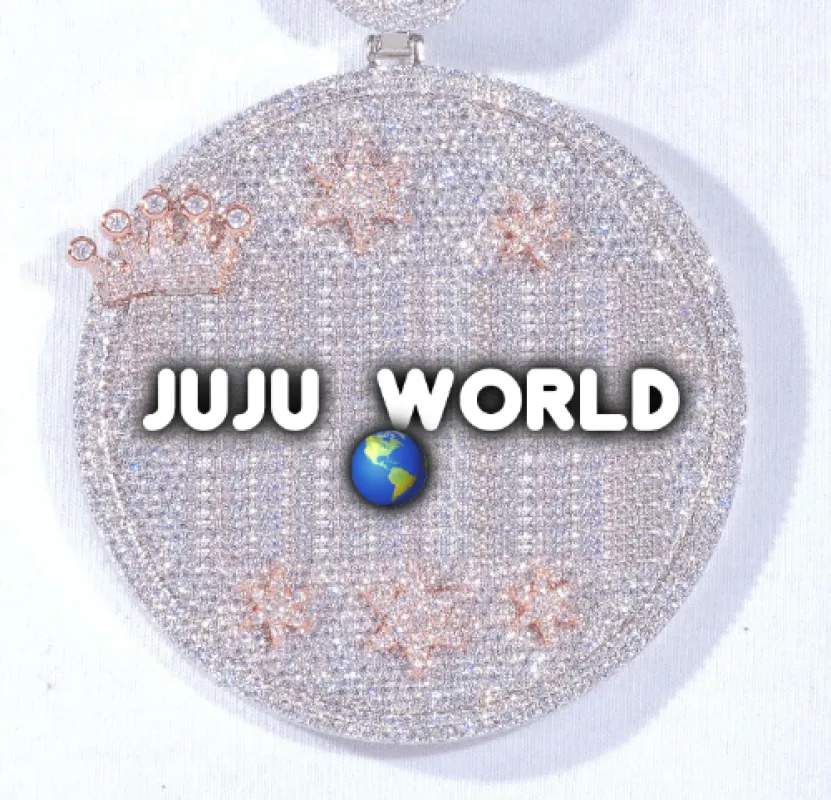 CUSTOM LETTER NECKLACE 3D BIG CROWN DISC sold by The GUU Shop