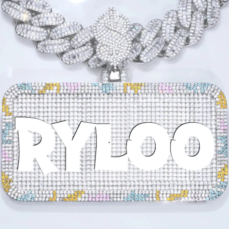 CUSTOM LETTER NECKLACE 3D COLORFUL SQUARE sold by The GUU Shop