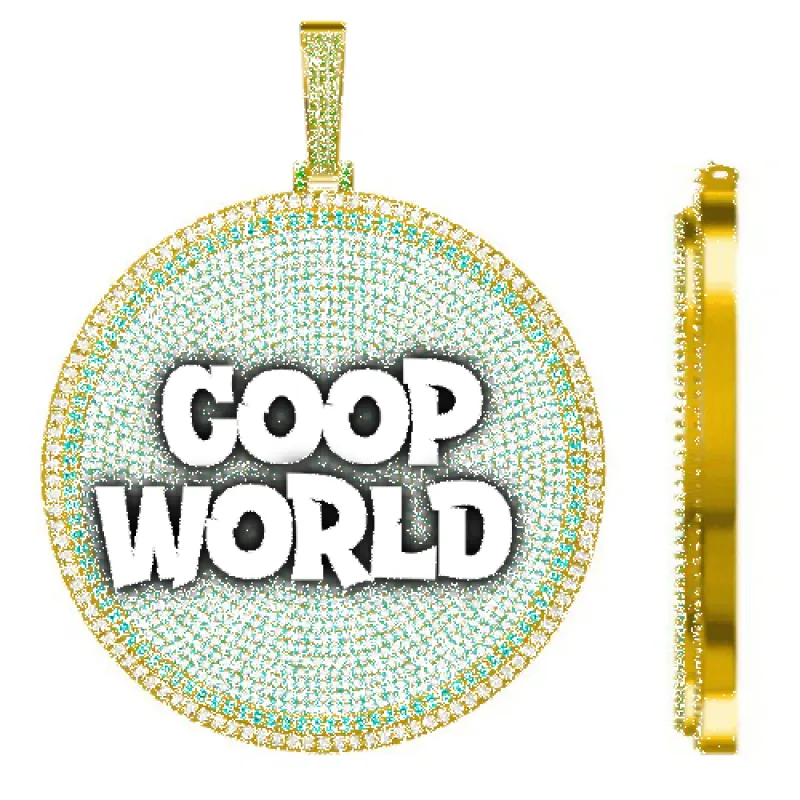 CUSTOM LETTER NECKLACE 3D BIG DISC sold by The GUU Shop