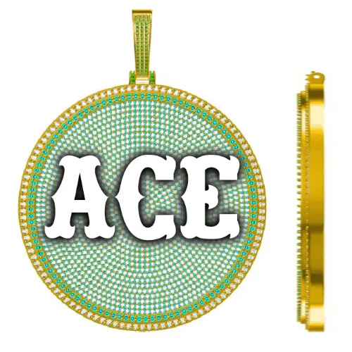 CUSTOM LETTER NECKLACE 3D BIG DISC sold by The GUU Shop