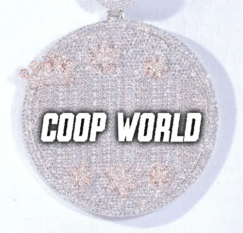 CUSTOM LETTER NECKLACE 3D BIG CROWN DISC sold by The GUU Shop