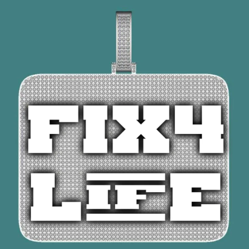 CUSTOM LETTER NECKLACE 3D BIG SQUARE sold by The GUU Shop