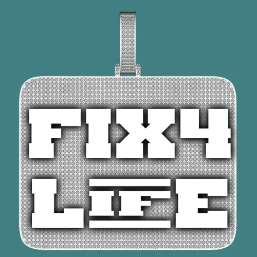 CUSTOM LETTER NECKLACE 3D BIG SQUARE sold by The GUU Shop