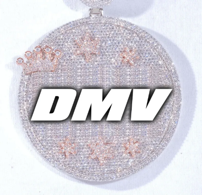 CUSTOM LETTER NECKLACE 3D BIG CROWN DISC sold by The GUU Shop