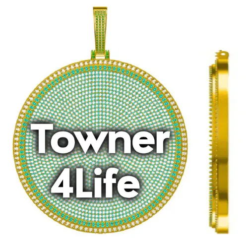 CUSTOM LETTER NECKLACE 3D BIG DISC sold by The GUU Shop