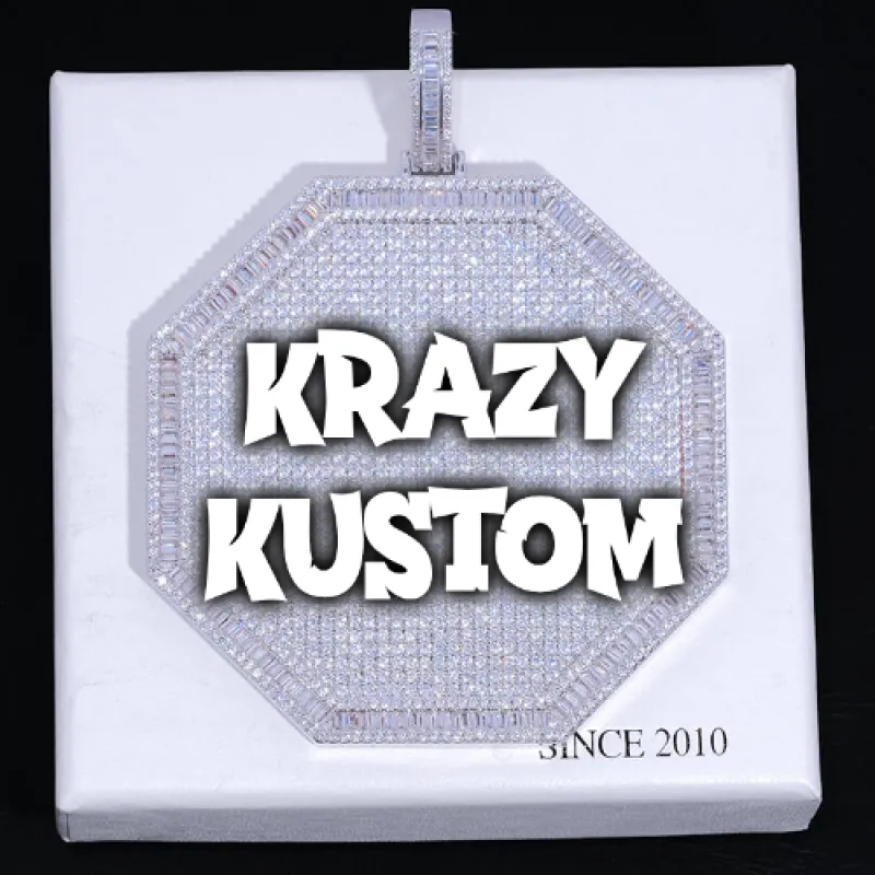 CUSTOM LETTER NECKLACE 3D BIG OCTAGON sold by The GUU Shop