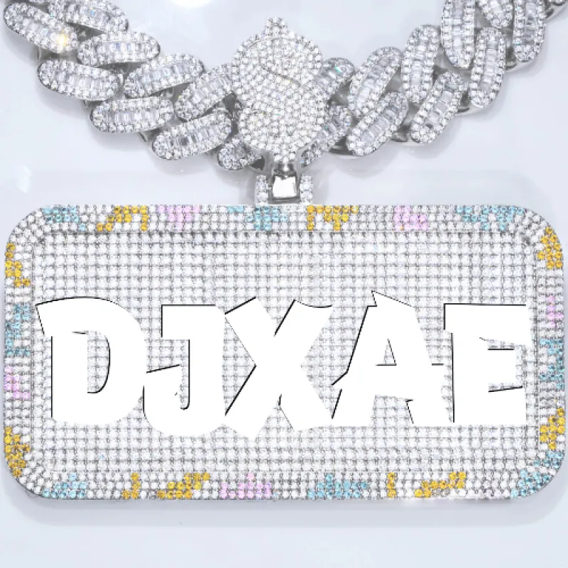 CUSTOM LETTER NECKLACE 3D COLORFUL SQUARE sold by The GUU Shop