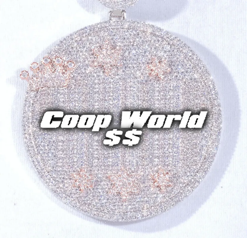 CUSTOM LETTER NECKLACE 3D BIG CROWN DISC sold by The GUU Shop