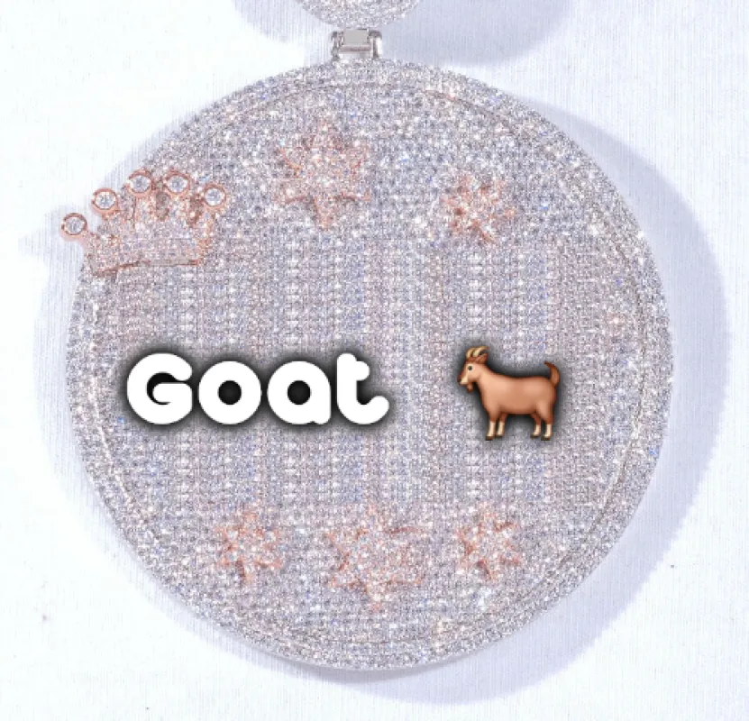 CUSTOM LETTER NECKLACE 3D BIG CROWN DISC sold by The GUU Shop