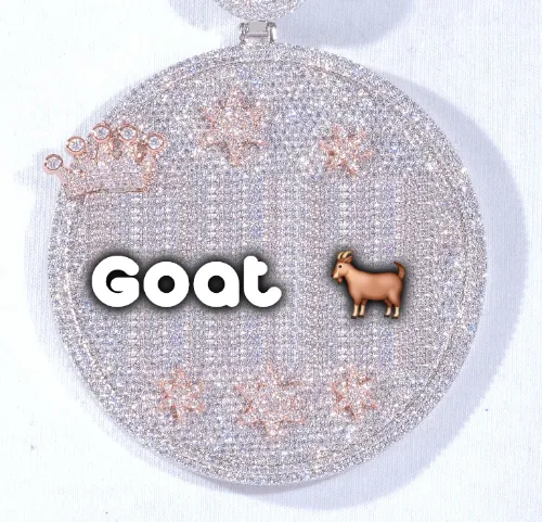 CUSTOM LETTER NECKLACE 3D BIG CROWN DISC sold by The GUU Shop