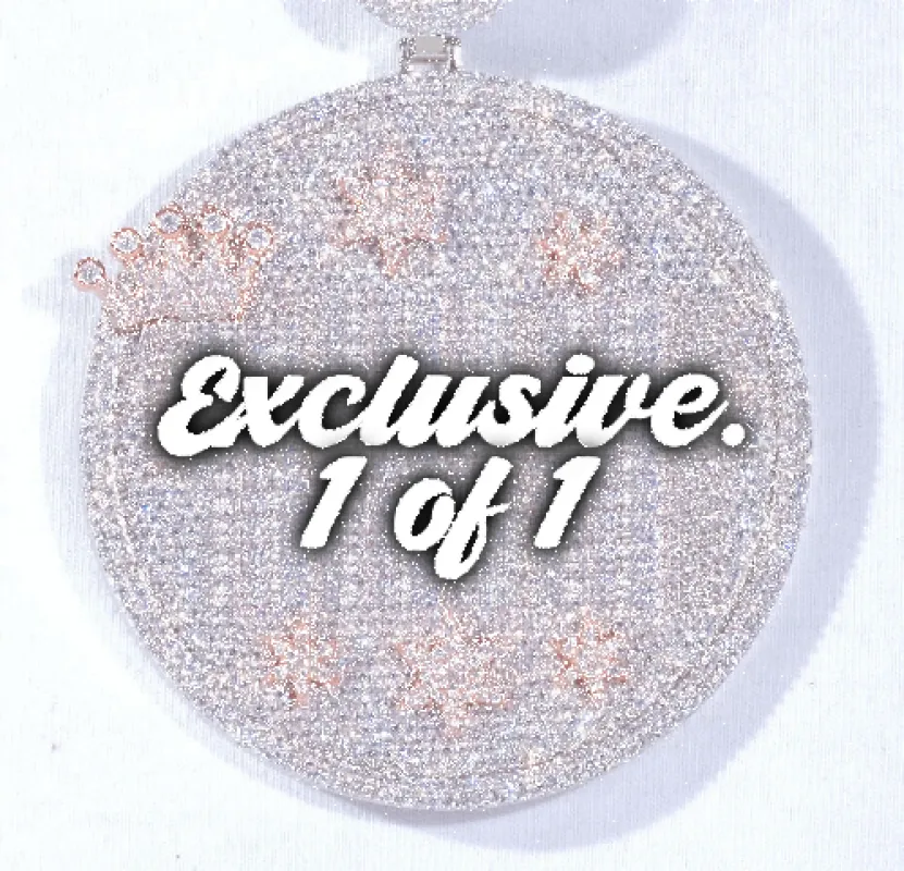 CUSTOM LETTER NECKLACE 3D BIG CROWN DISC made by The GUU Shop