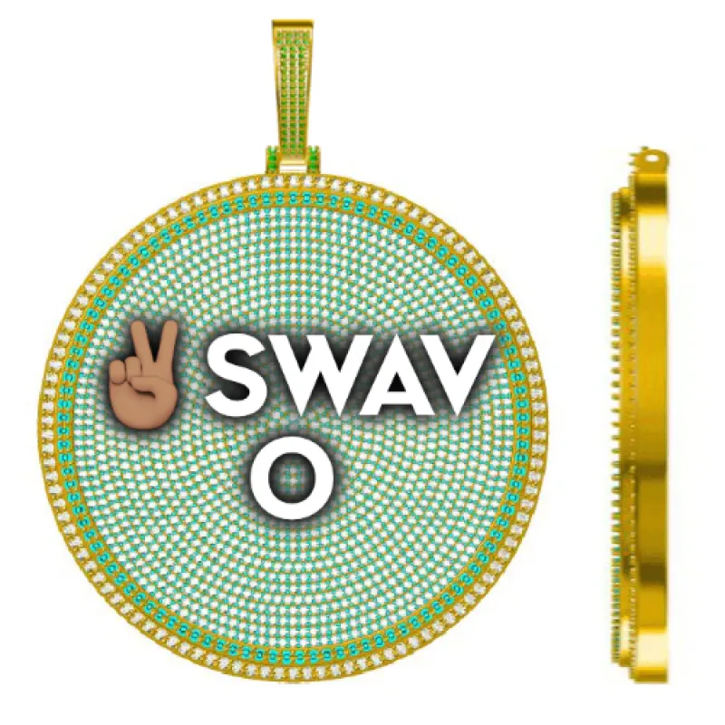 CUSTOM LETTER NECKLACE 3D BIG DISC sold by The GUU Shop