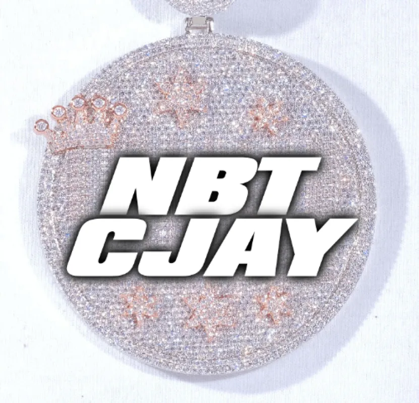 CUSTOM LETTER NECKLACE 3D BIG CROWN DISC sold by The GUU Shop