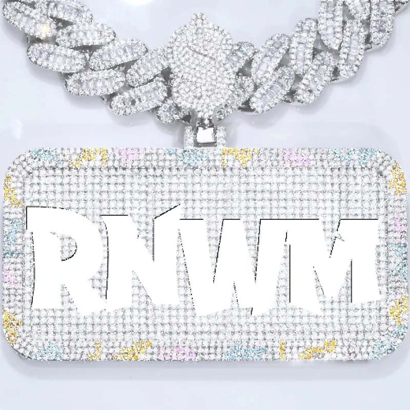 CUSTOM LETTER NECKLACE 3D COLORFUL SQUARE sold by The GUU Shop