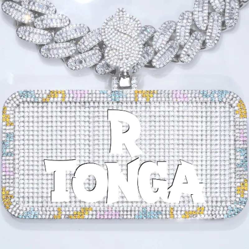 CUSTOM LETTER NECKLACE 3D COLORFUL SQUARE sold by The GUU Shop