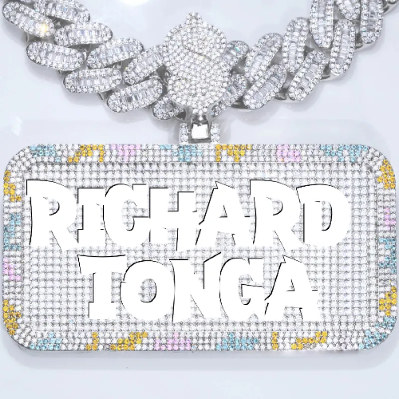 CUSTOM LETTER NECKLACE 3D COLORFUL SQUARE sold by The GUU Shop