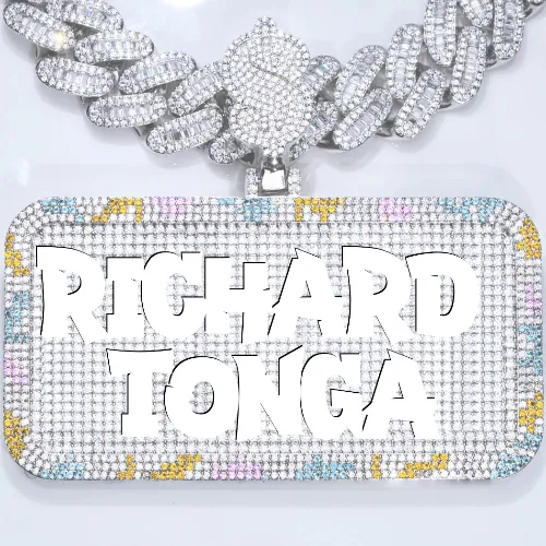 CUSTOM LETTER NECKLACE 3D COLORFUL SQUARE sold by The GUU Shop