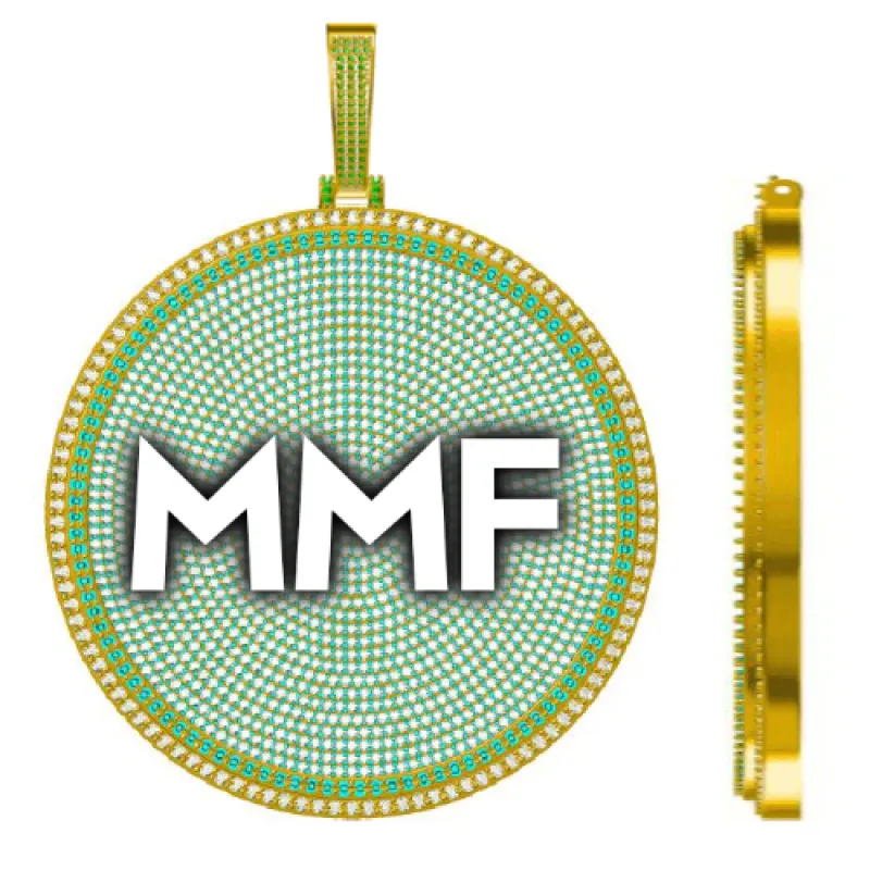 CUSTOM LETTER NECKLACE 3D BIG DISC sold by The GUU Shop