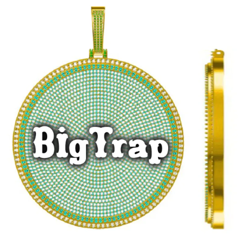 CUSTOM LETTER NECKLACE 3D BIG DISC sold by The GUU Shop