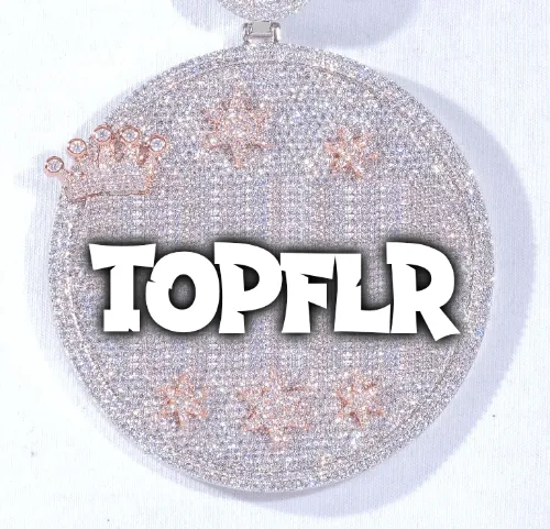 CUSTOM LETTER NECKLACE 3D BIG CROWN DISC sold by The GUU Shop