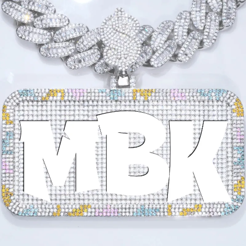 CUSTOM LETTER NECKLACE 3D COLORFUL SQUARE sold by The GUU Shop