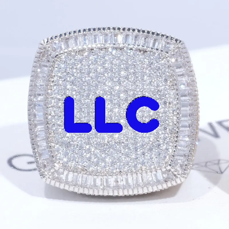 CUSTOM LETTER 3D ICED RING sold by The GUU Shop