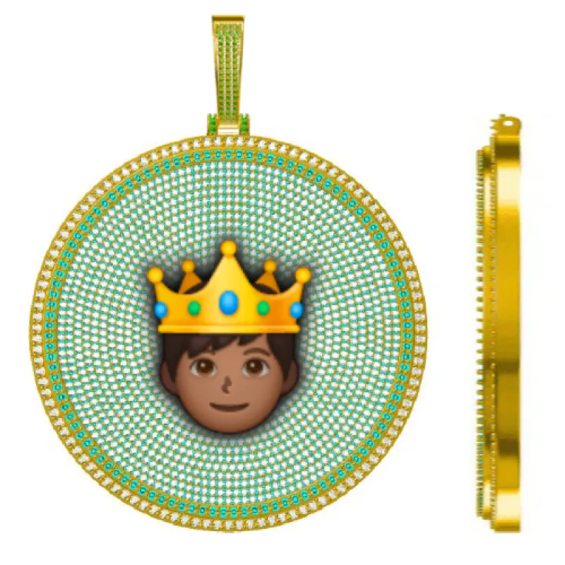 CUSTOM LETTER NECKLACE 3D BIG DISC sold by The GUU Shop