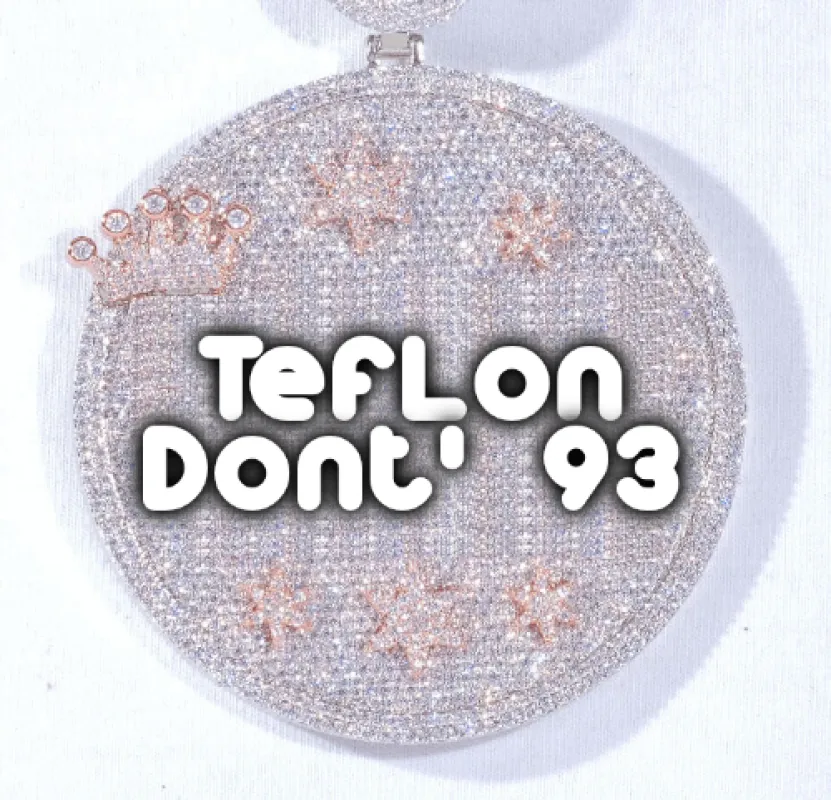 CUSTOM LETTER NECKLACE 3D BIG CROWN DISC sold by The GUU Shop