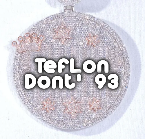 CUSTOM LETTER NECKLACE 3D BIG CROWN DISC sold by The GUU Shop