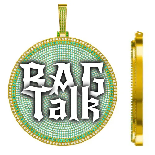 CUSTOM LETTER NECKLACE 3D BIG DISC sold by The GUU Shop