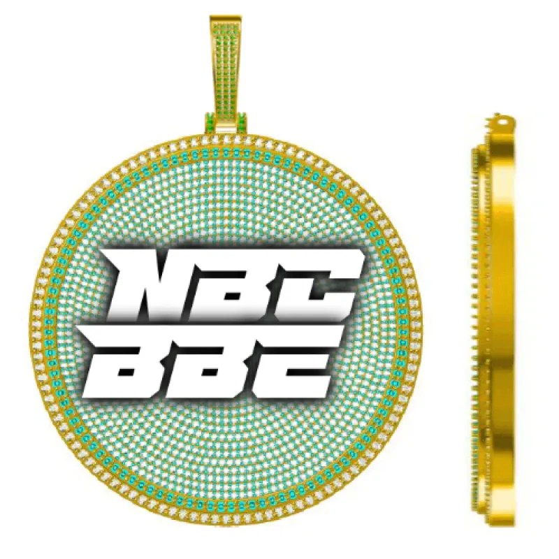 CUSTOM LETTER NECKLACE 3D BIG DISC sold by The GUU Shop