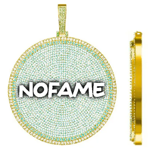 CUSTOM LETTER NECKLACE 3D BIG DISC sold by The GUU Shop