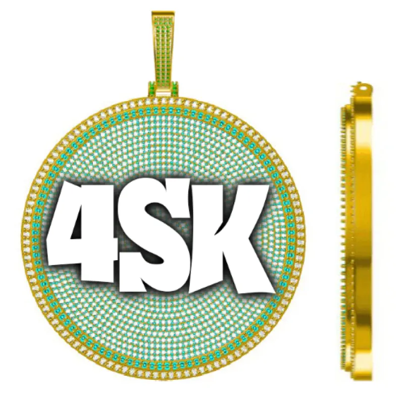 CUSTOM LETTER NECKLACE 3D BIG DISC made by The GUU Shop