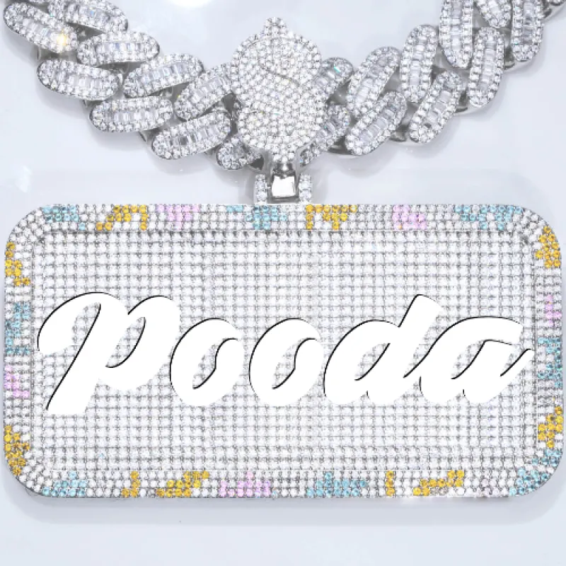 CUSTOM LETTER NECKLACE 3D COLORFUL SQUARE sold by The GUU Shop