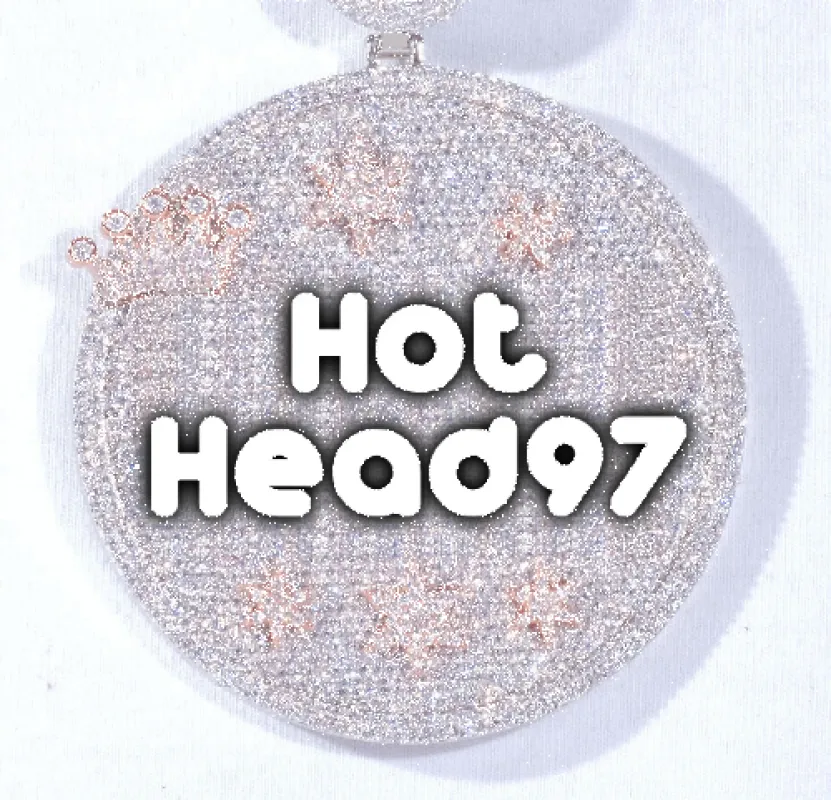 CUSTOM LETTER NECKLACE 3D BIG CROWN DISC sold by The GUU Shop