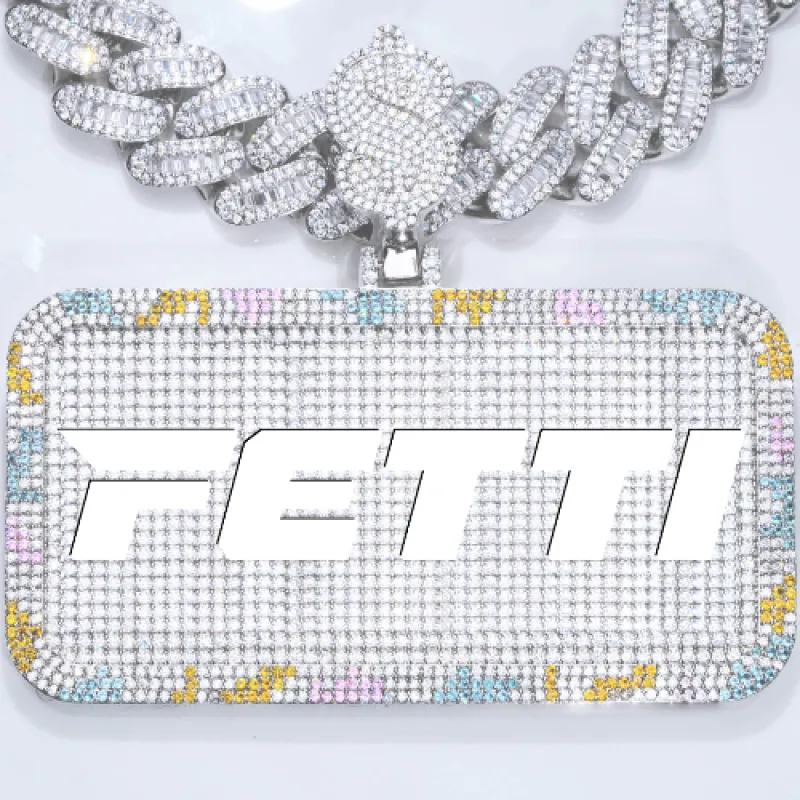 CUSTOM LETTER NECKLACE 3D COLORFUL SQUARE sold by The GUU Shop