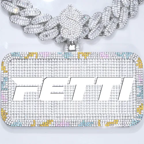 CUSTOM LETTER NECKLACE 3D COLORFUL SQUARE sold by The GUU Shop