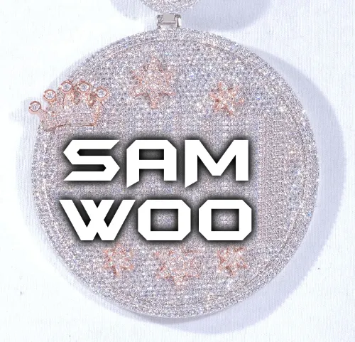 CUSTOM LETTER NECKLACE 3D BIG CROWN DISC sold by The GUU Shop