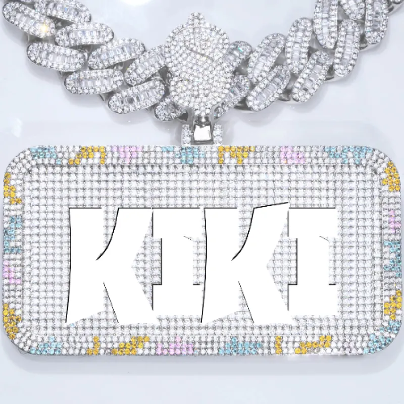 CUSTOM LETTER NECKLACE 3D COLORFUL SQUARE sold by The GUU Shop