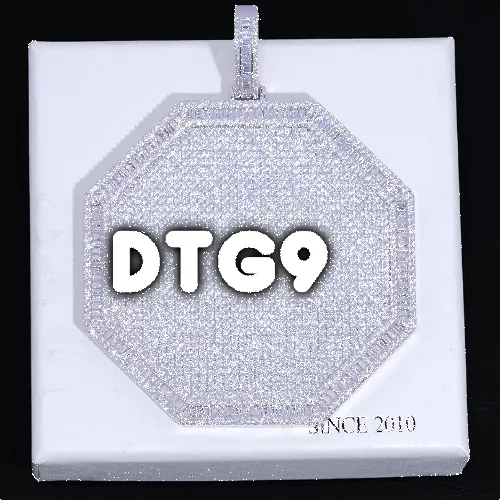 CUSTOM LETTER NECKLACE 3D BIG OCTAGON sold by The GUU Shop